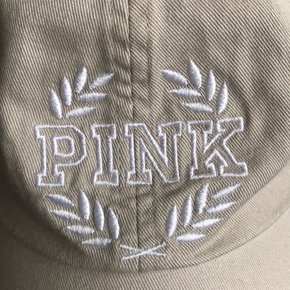 NWOT Tan & White PINK Victoria’s Secret Hat - Picture 2 of 6